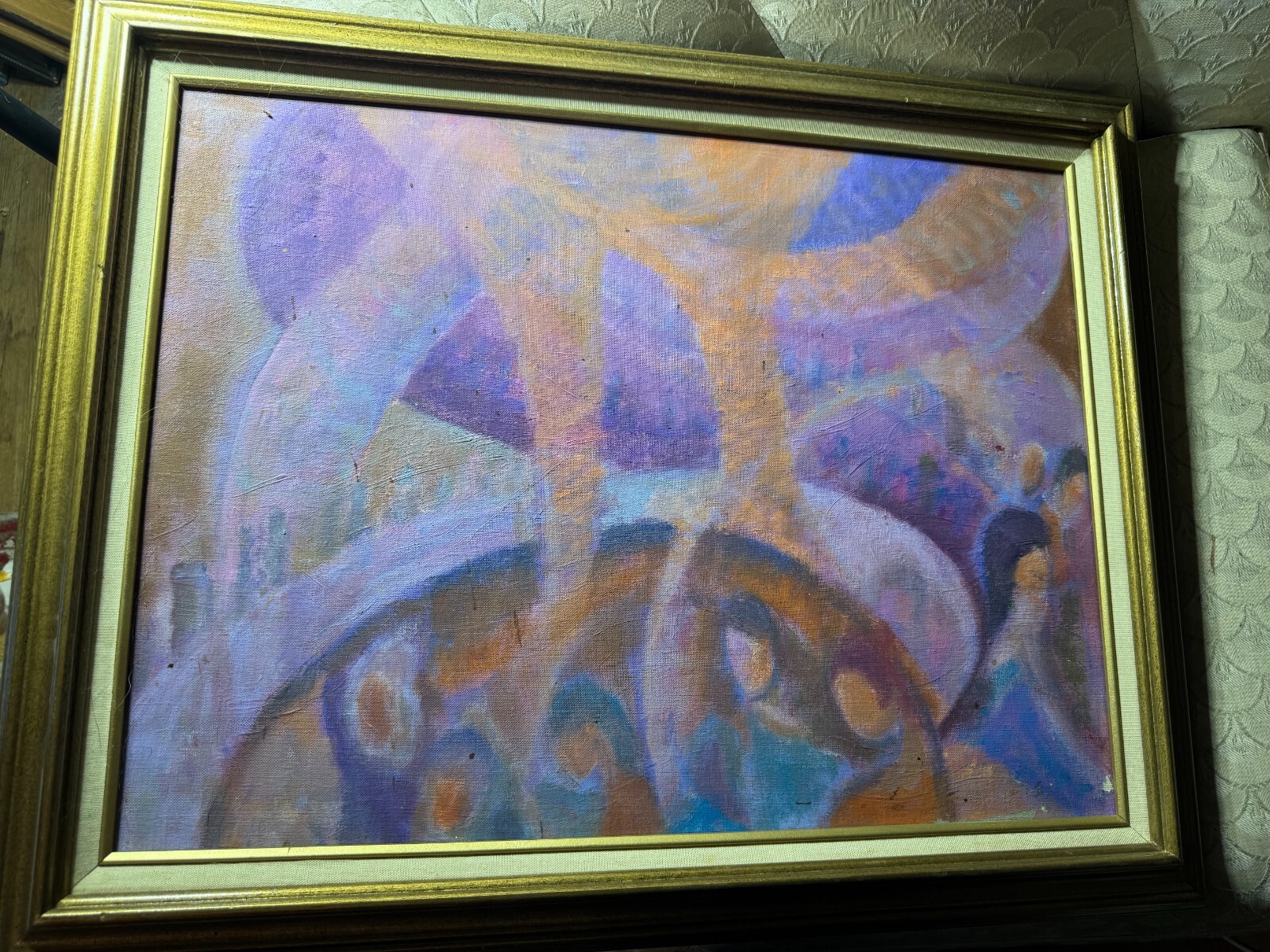 Charles Frank Arcieri (1885 – 1945) «Nude Metamorphosis» Oil Painting – Framed