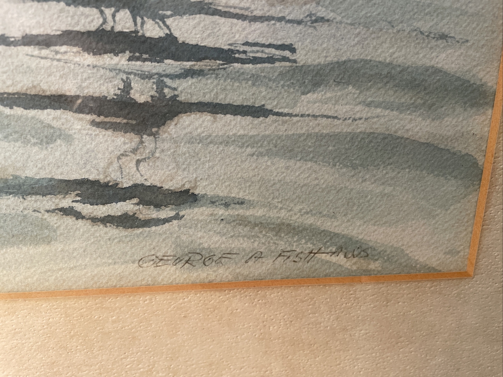 Original Seascape Watercolor New Jersey Artist George A. Fish AWS 1893-1993
