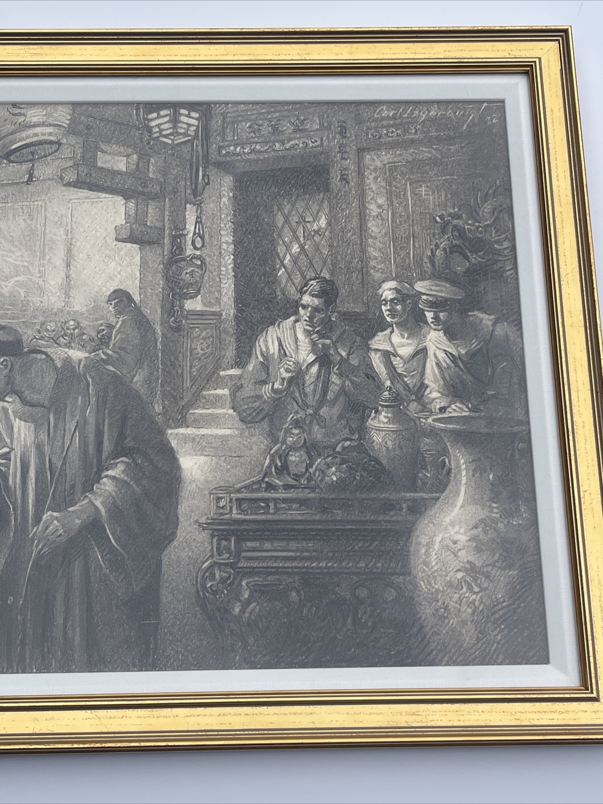 CARL LAGERQUIST PAINTING ILLUSTRATION DRAWING MASTER ART DECO PORTRAIT OPIUM DEN