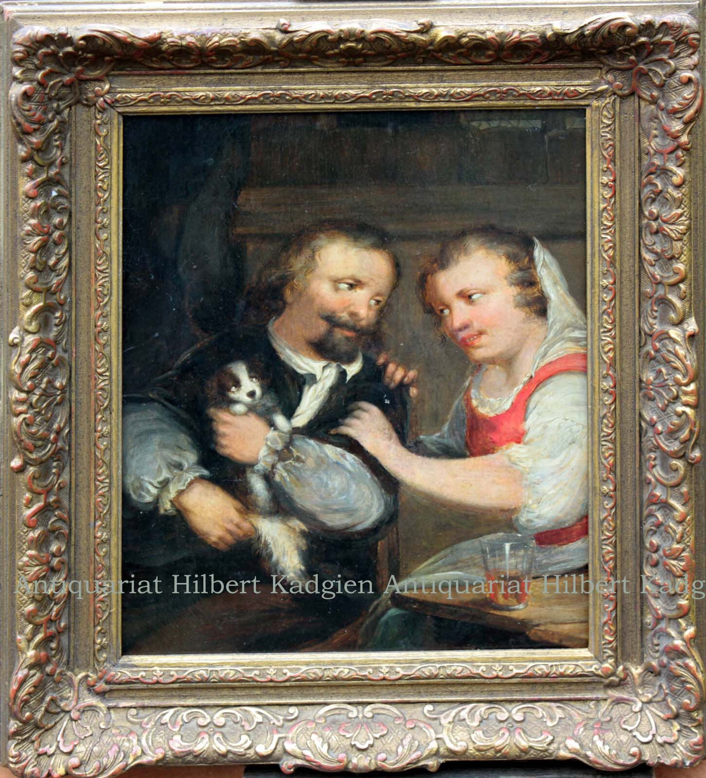 «The Boohler» fine oil painting on wood around 1700 with frame