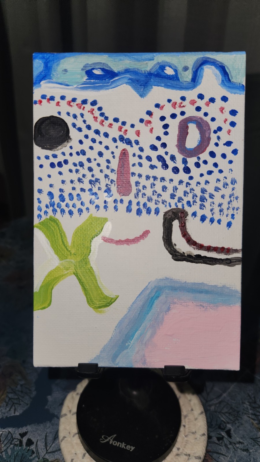 AEOC Acrylic MINATURE PAINTING 2.5 in x 3.5 in on canvas