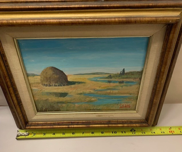 Original Art Moody Impressionist Painting Signed Western Landscape River Vintage