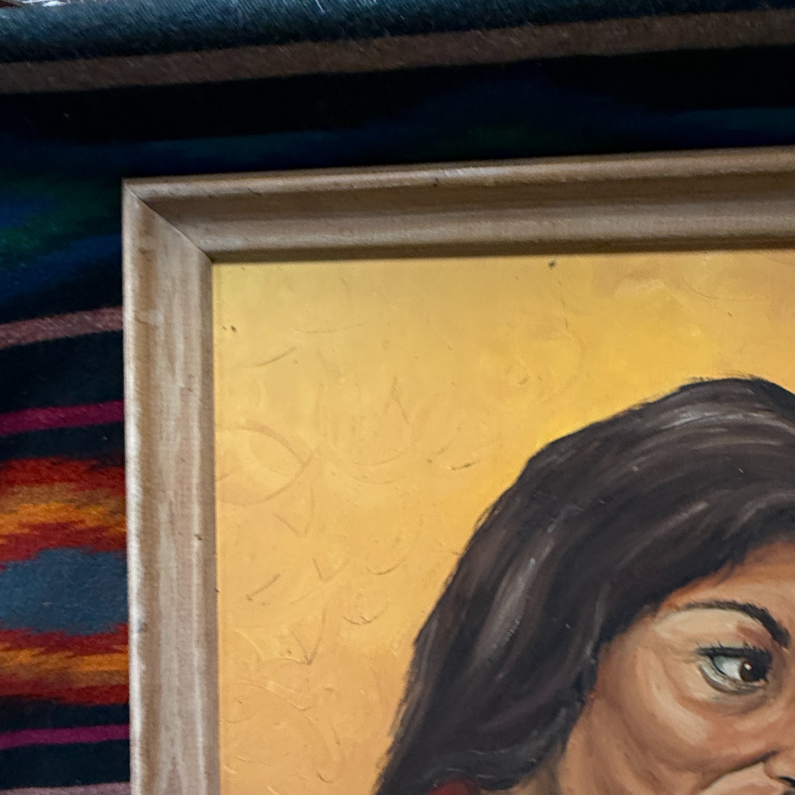 VTG 1977 Woman’s Portrait Oil Painting Framed Signed «Schutte» 27×21 Folk Art