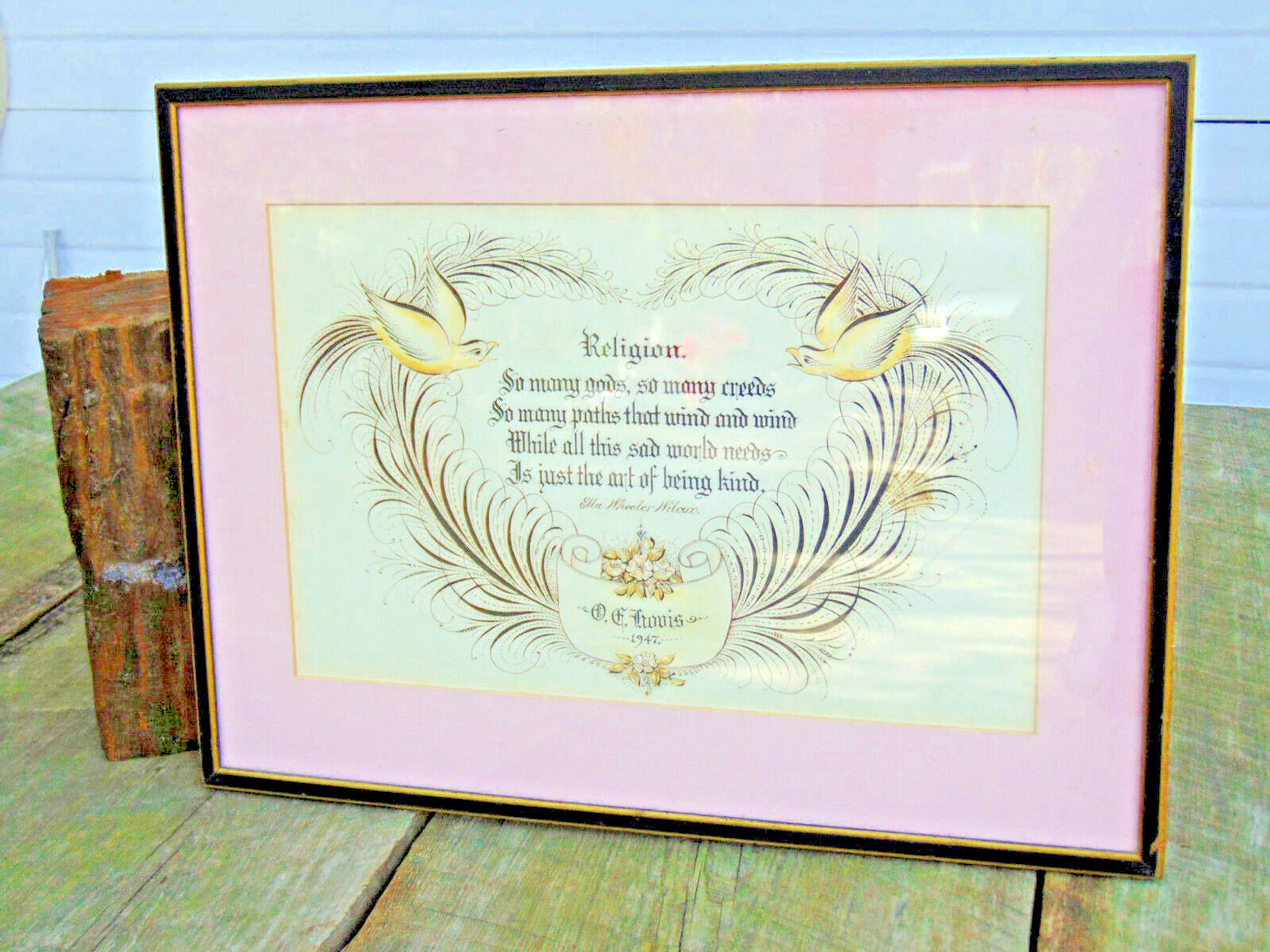 Calligraphy Hand Lettered Art Greeting Religion Kind Wilcox CREED Saying YA