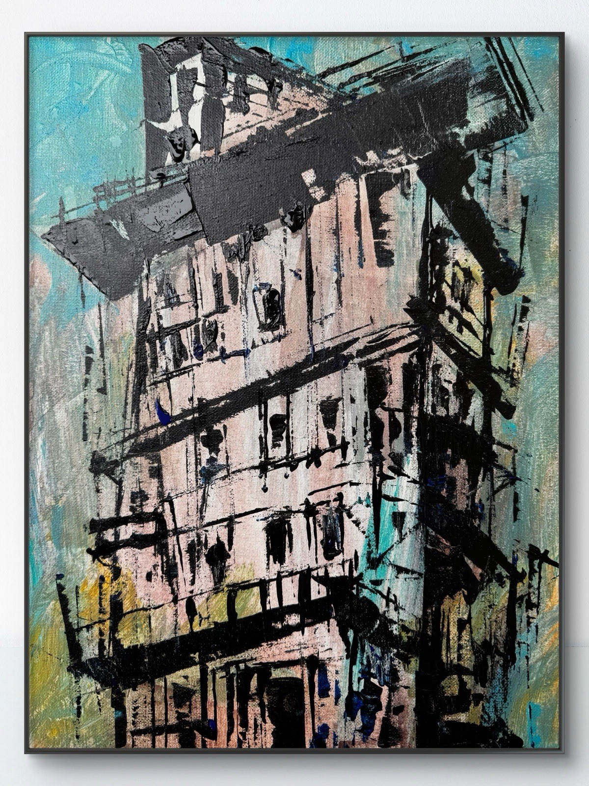 SAMATOWIC Original Abstract Expressive Architecture 12×16 Signed Fine Art 525
