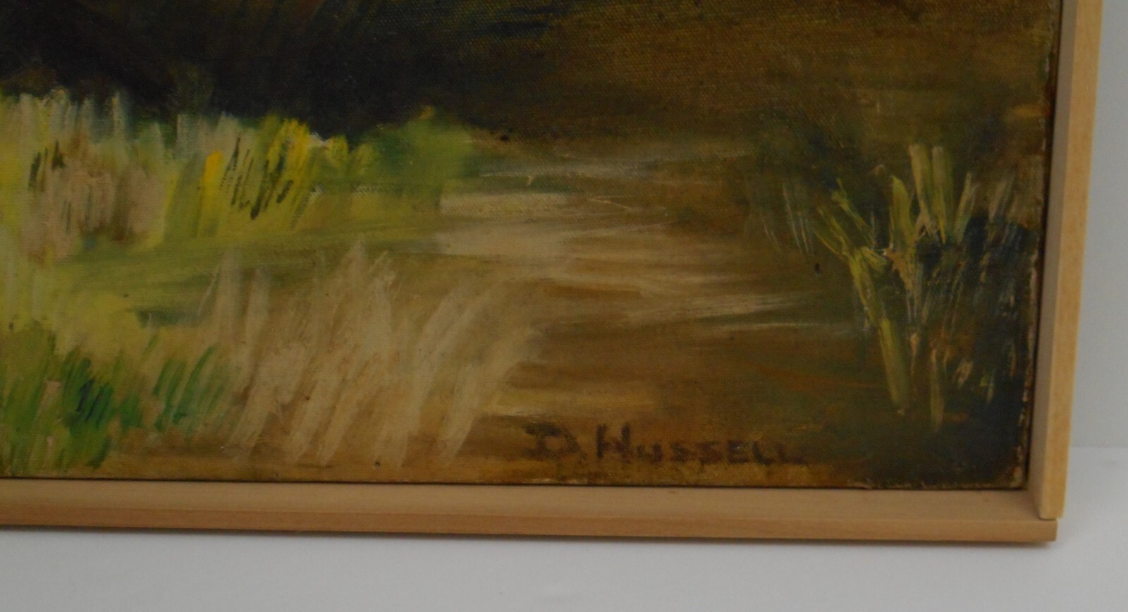 Post Impressionist Florida Mangrove Trees, Spanish Moss Oil on Canvas D. Hussell