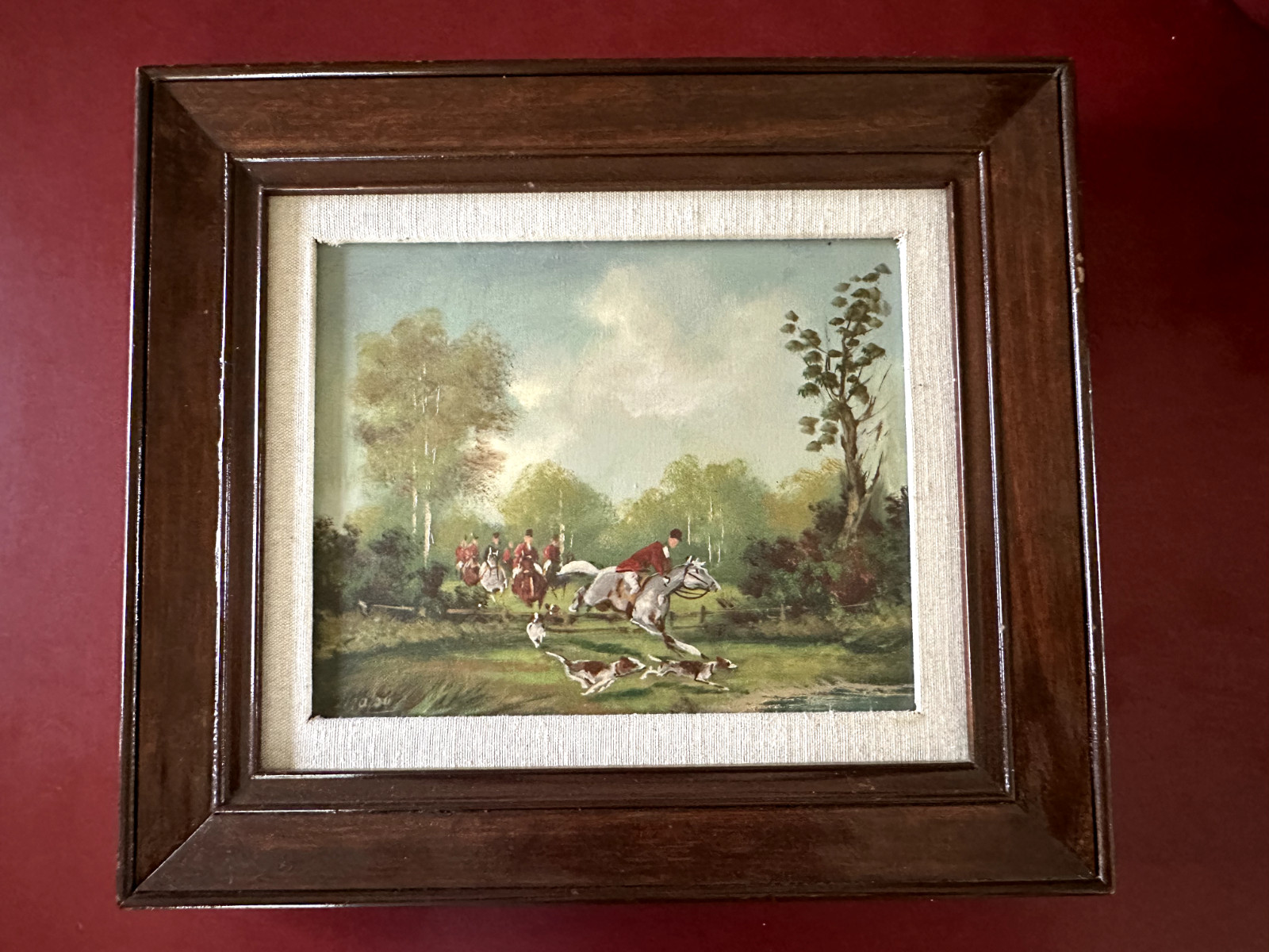 Original Oil Painting From W T Burger Co «Hunt” By Mason
