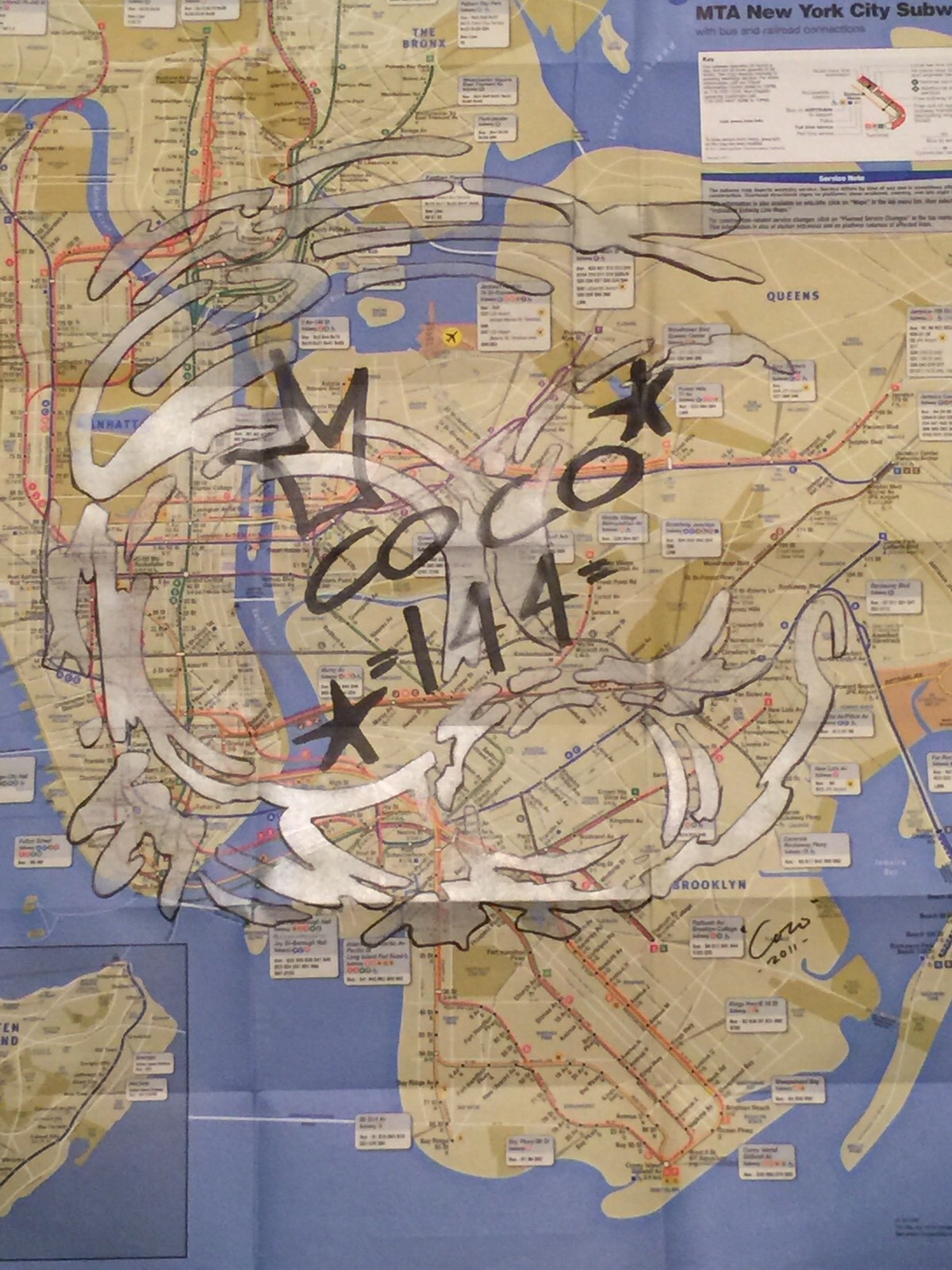 Coco 144 New York City Subway Map Graffiti Tag Crown Hip Hop King Street