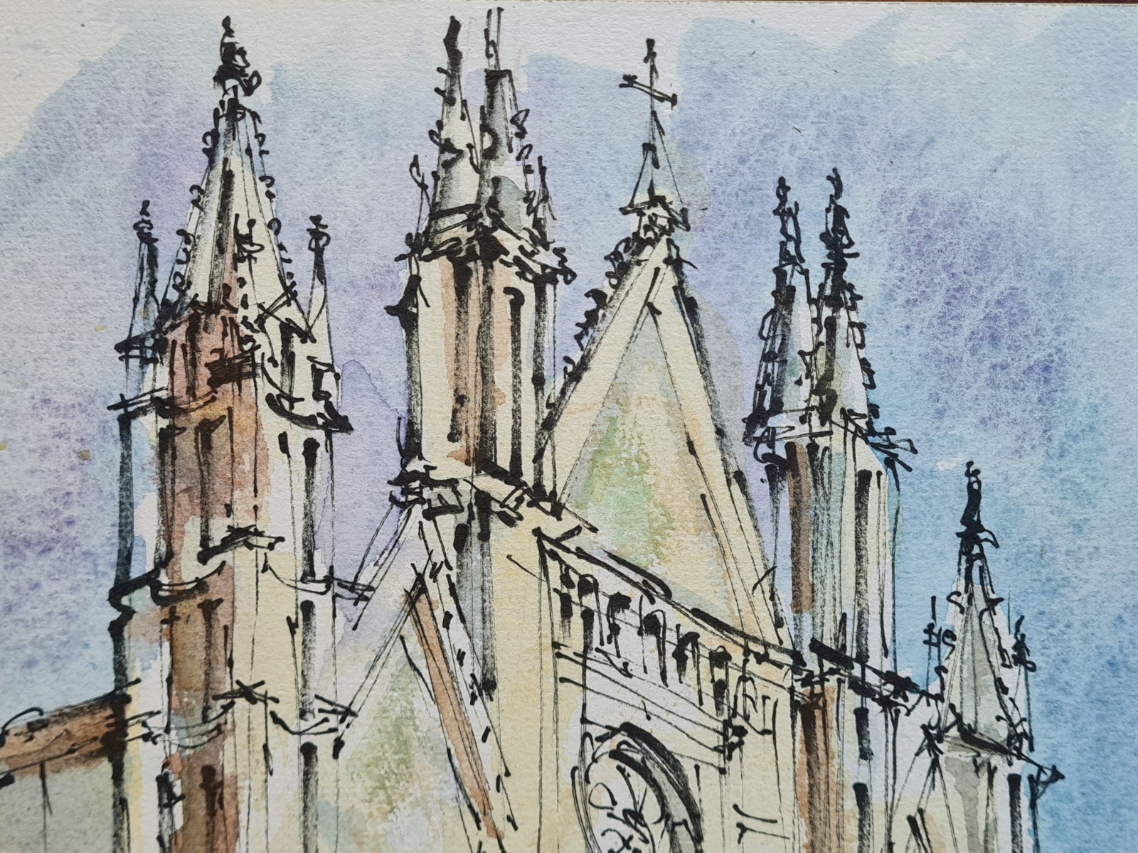 Duomo di Orvieto, Italy 9.5″x12″ watercolor original painting NOT A PRINT