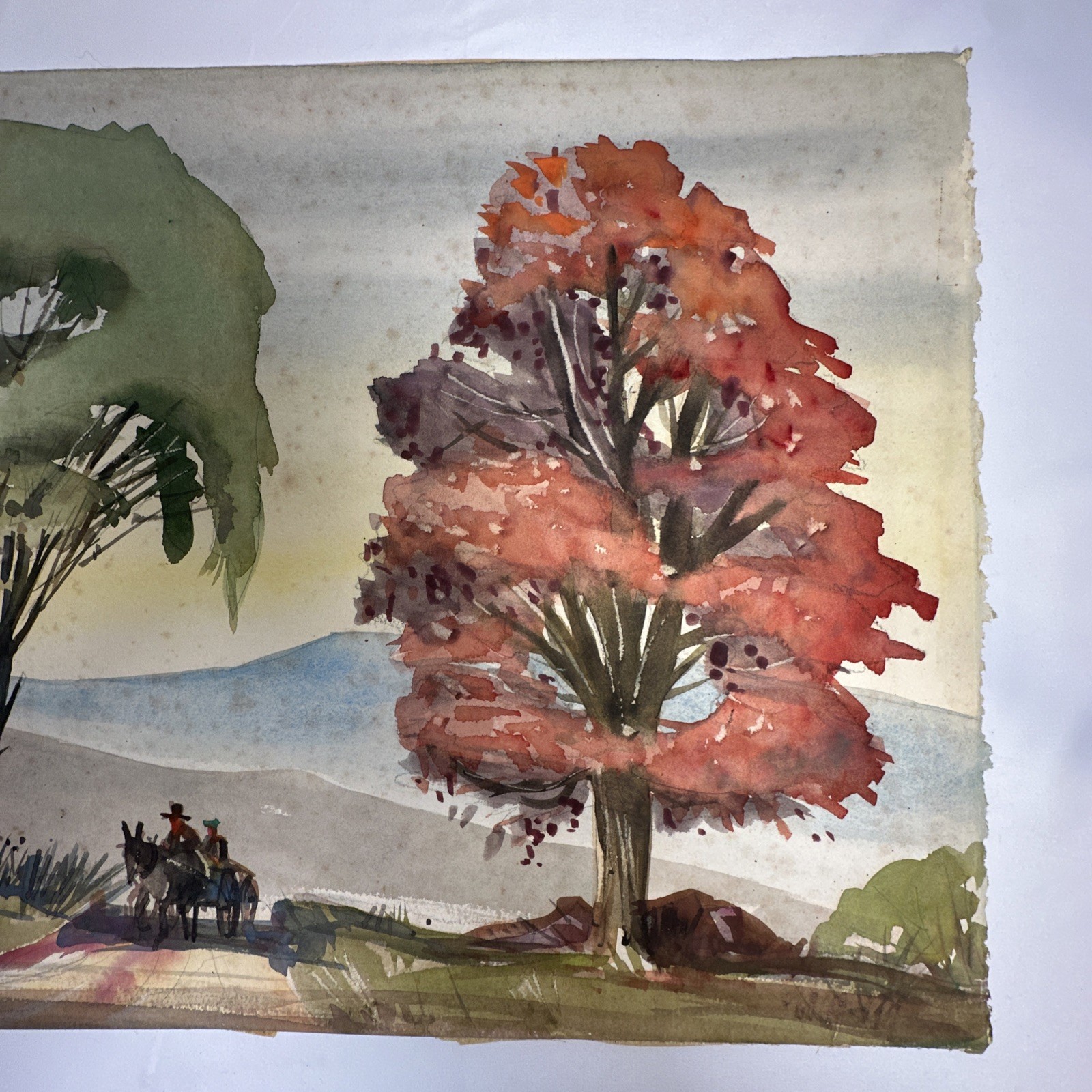 Group Of Two Watercolor Landscape Paintings 14 3/4” By 22 1/8” In Size Each