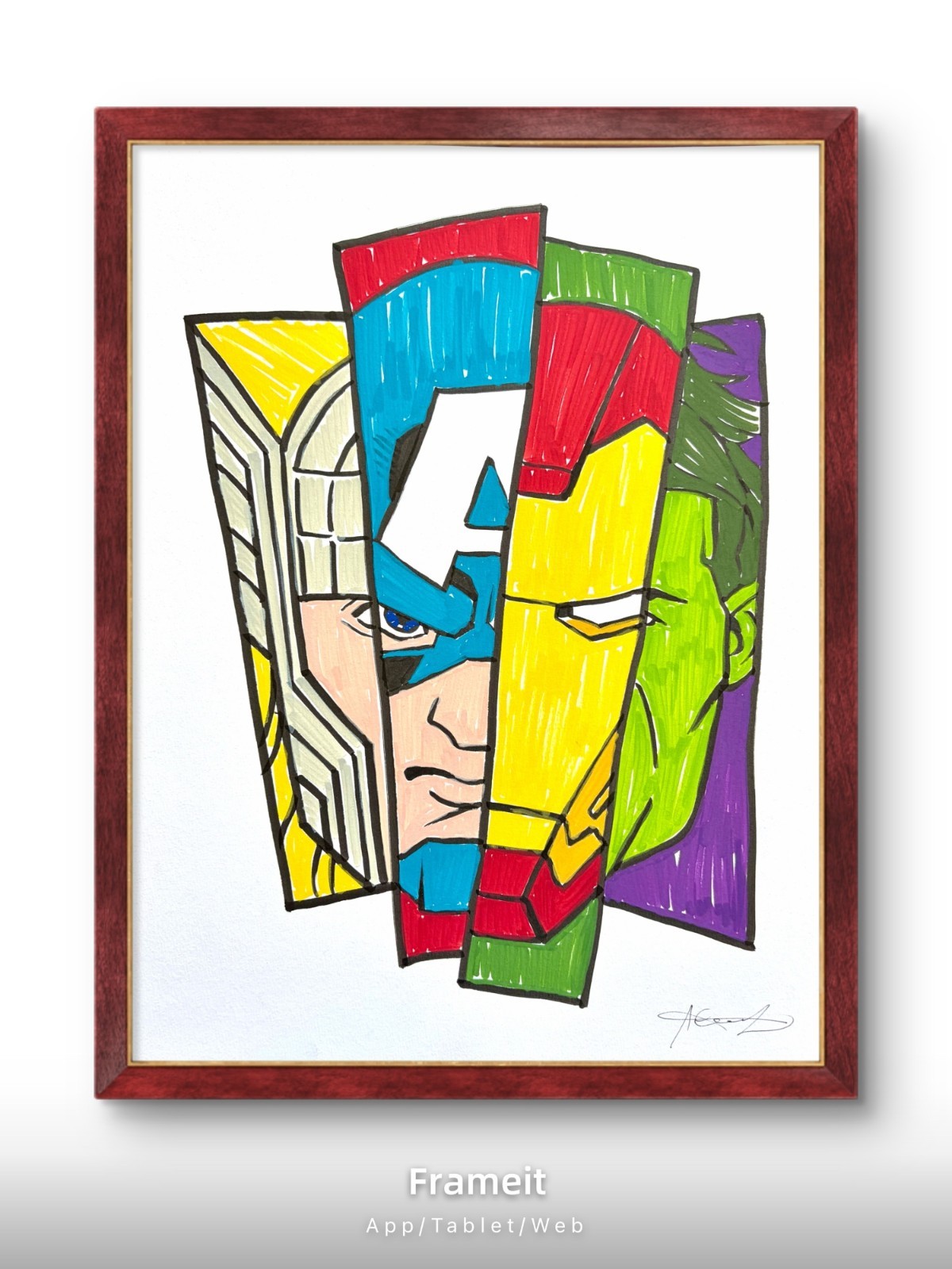 Original Superheroes 2 Painting By Alannah Dyer- Acrylic 9×12 in. Disney Marvel