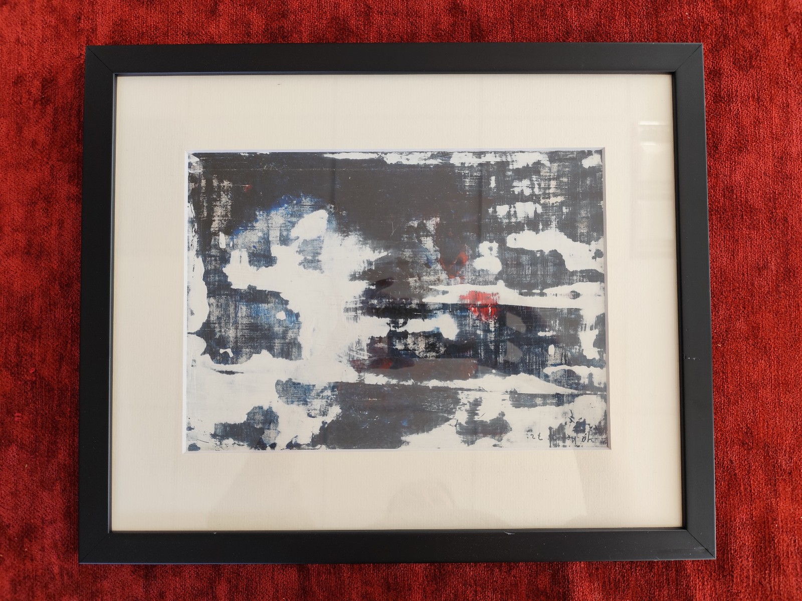 Signed Abstract Painting 1972 Abstract Oil On Canvas, Framed, France, 1Pc