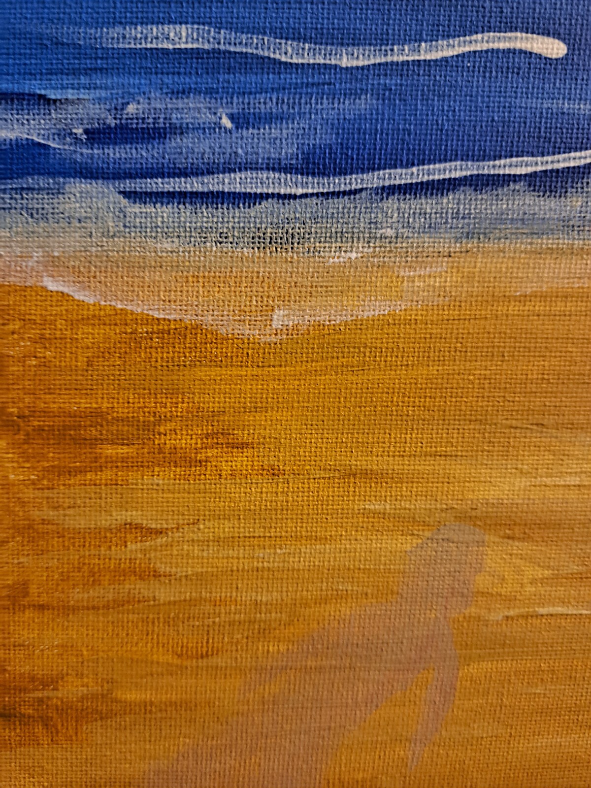 Original acrylic ink «Red Balloons at Beach» Beachscape 14×11 Limited 1/1 Signed