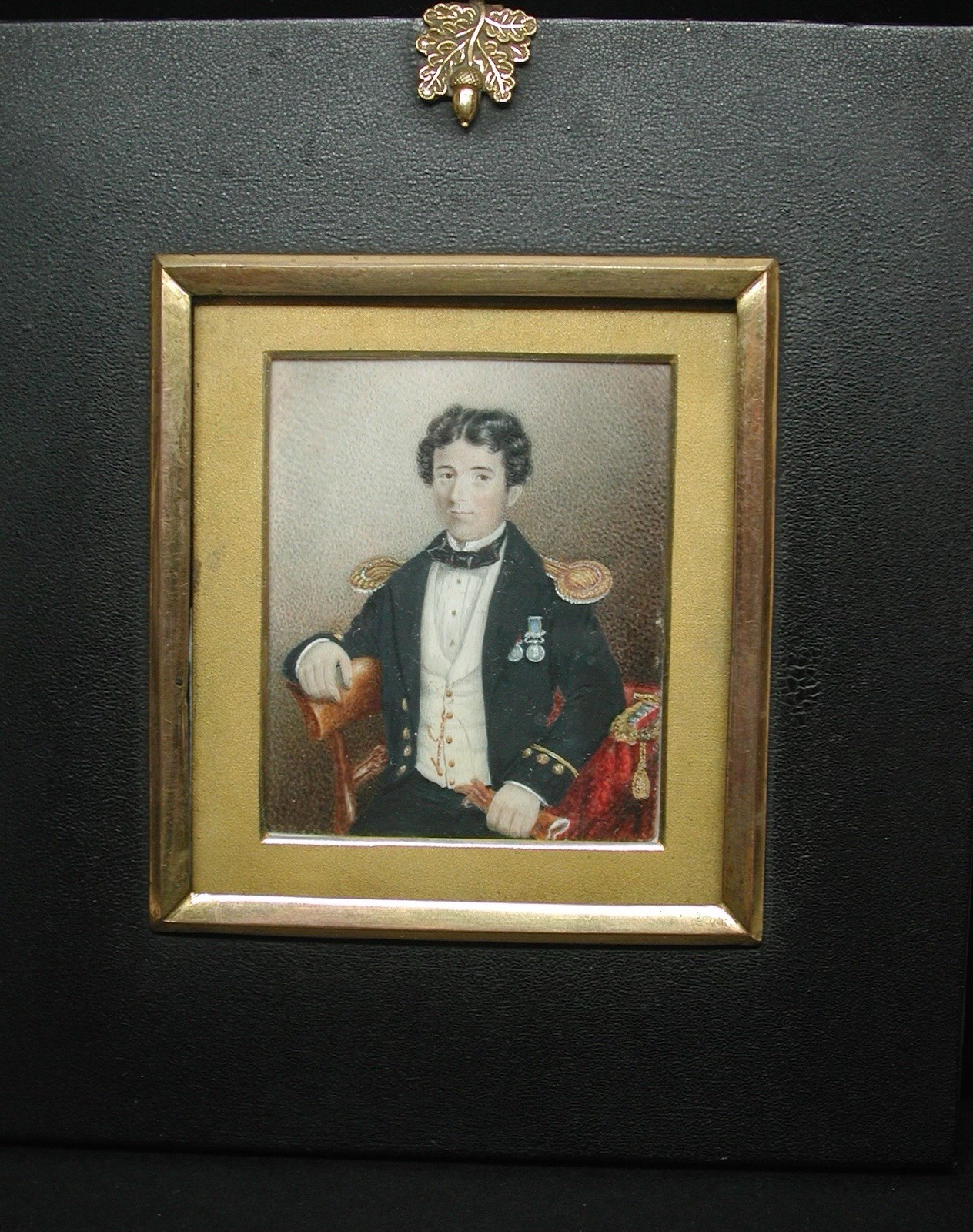 Portrait Miniature Of Gentlemen In Military Dress With Medals, C. 1850.