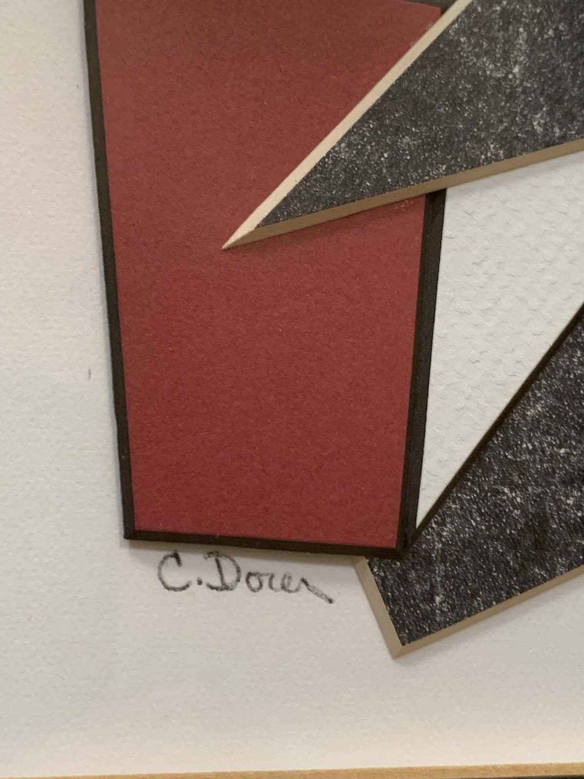 Vtg Geometric Cubist Abstract Artwork Signed Woodstock GA