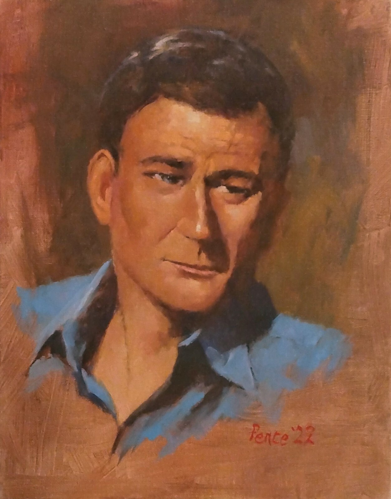 John Wayne western art original art oil portraits by Texas artist Patrick Pence