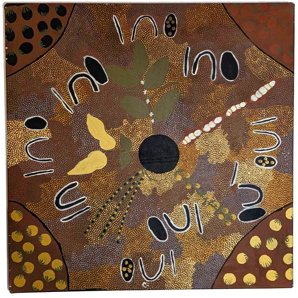 Dot Painting «Bush Tucker Dreaming» Jeanie Campbell (Aboriginal NT Artist)