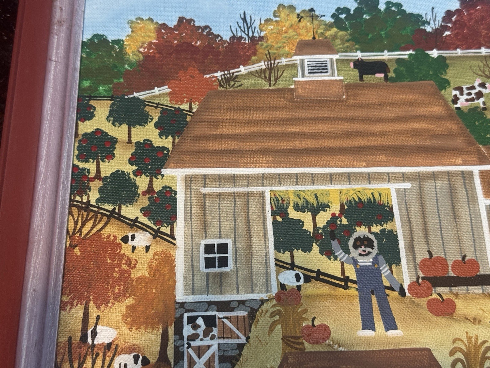 Dona Douma “Fall Splendor” Folkart Oil Painting, Signed ‘88