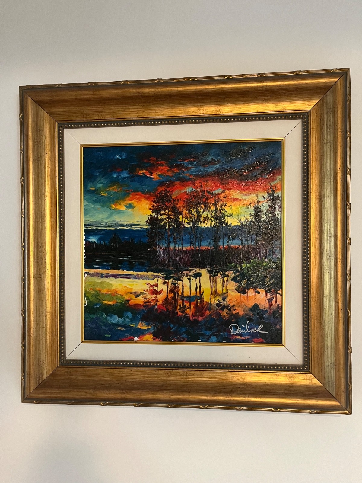 DANIEL WALL FRAMED AND SIGNED HAND-EMBELLISHED GICLEE