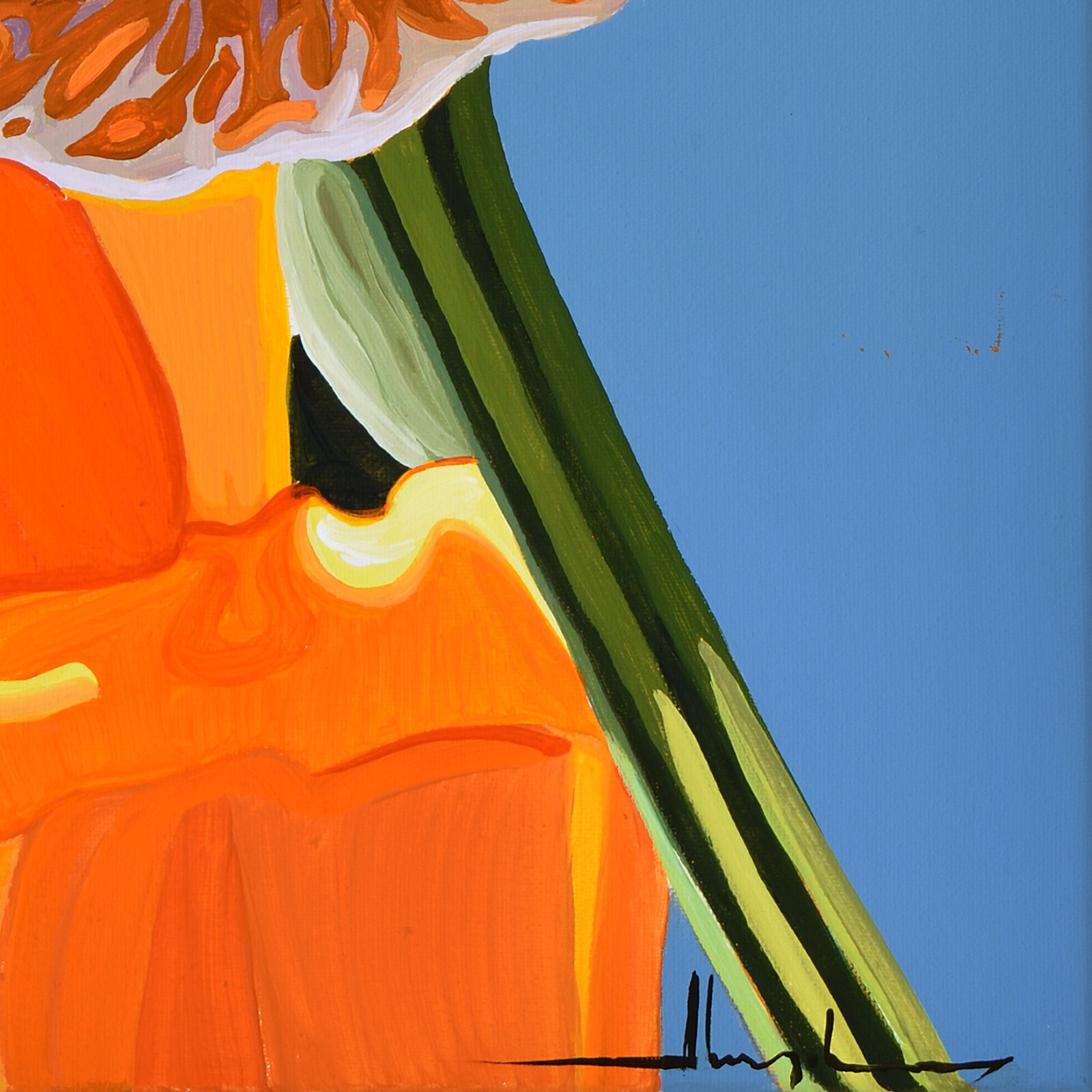 Alex Nizovsky — CALIFORNIAN POPPY #7 — Modern / Pop Art Floral Painting 18″x24″