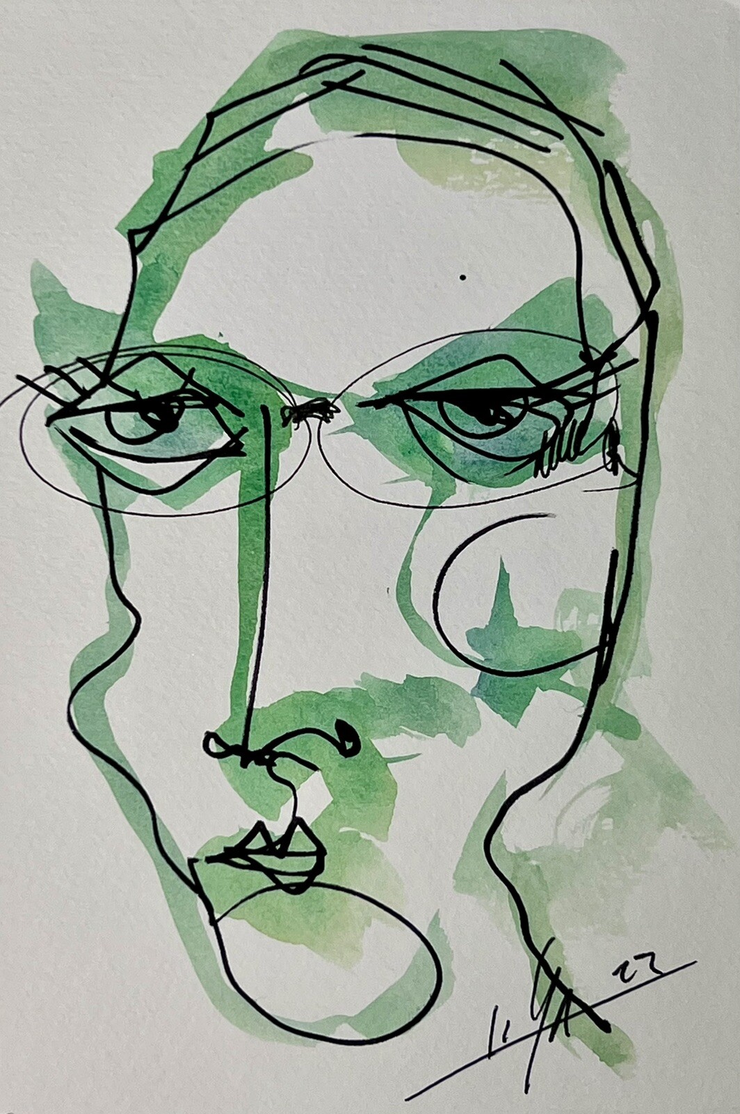 ORIGINAL PAINTING INK/WATERCOLOR ON CANSON PAPER 4”x6”CUBAN ART By LISA.