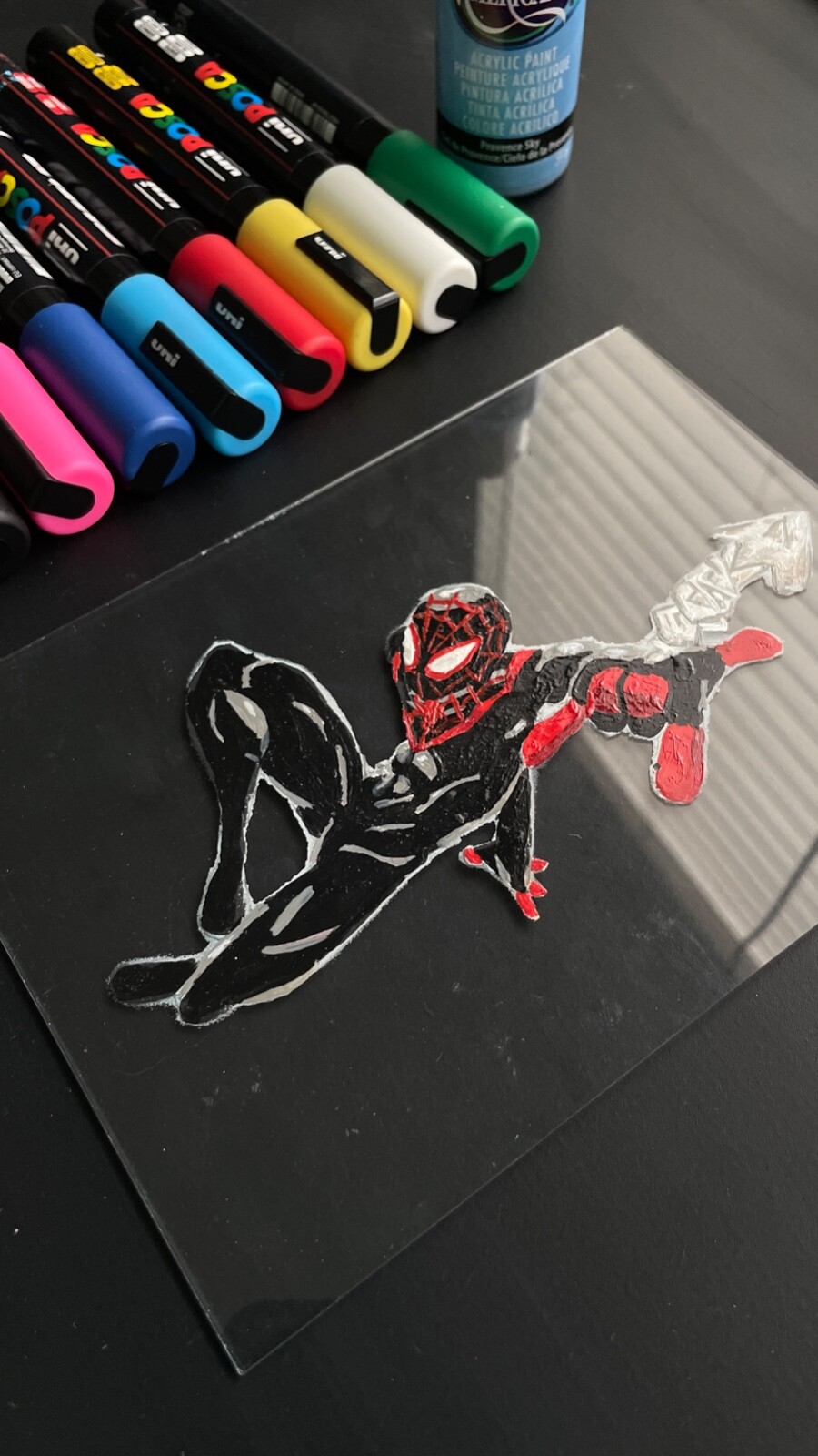Miles Morales SpiderMan Glass Art as seen on TIKTOK