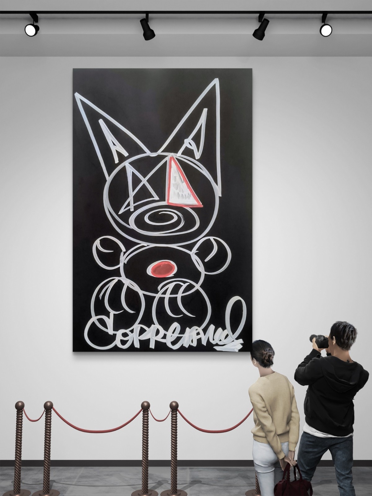 Trey Coppland, Electric ART Abstract Dog Painting, 20×30 in, 2026, Signed, OOAK