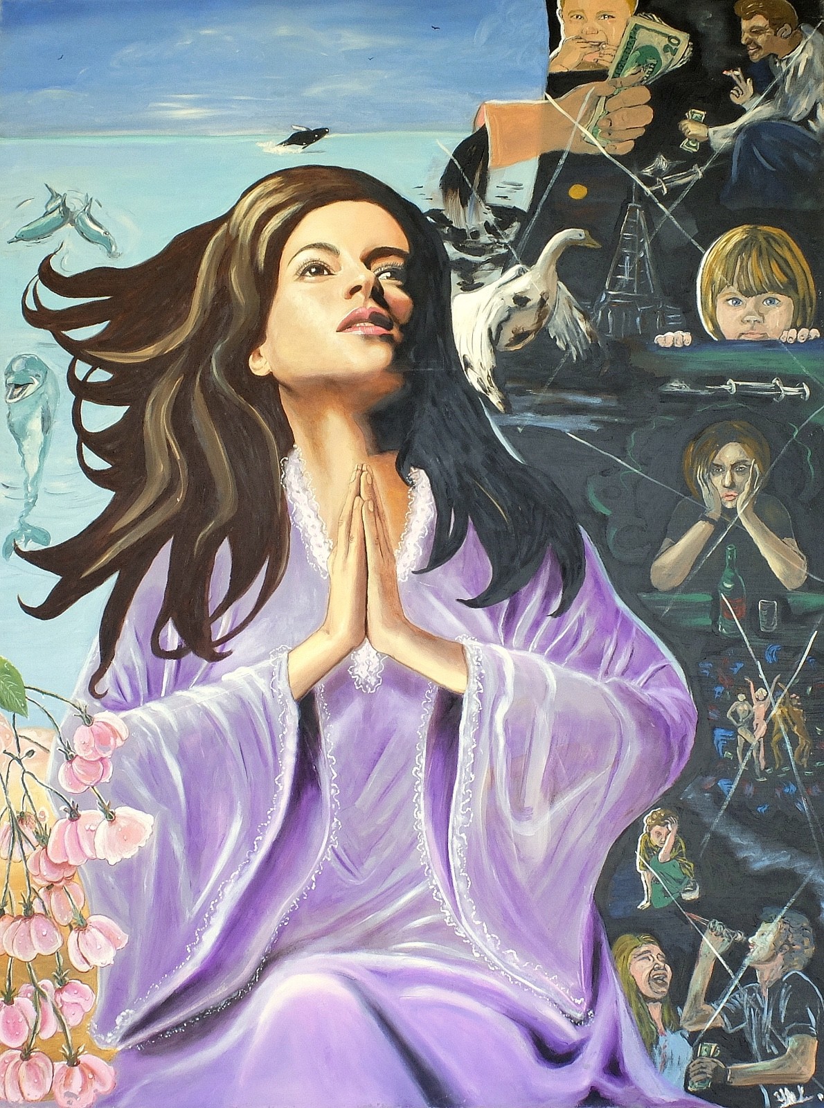 «I’m Praying, Please no Evil» – Signed «Original» Giclee 22″x29″ Y Berzon