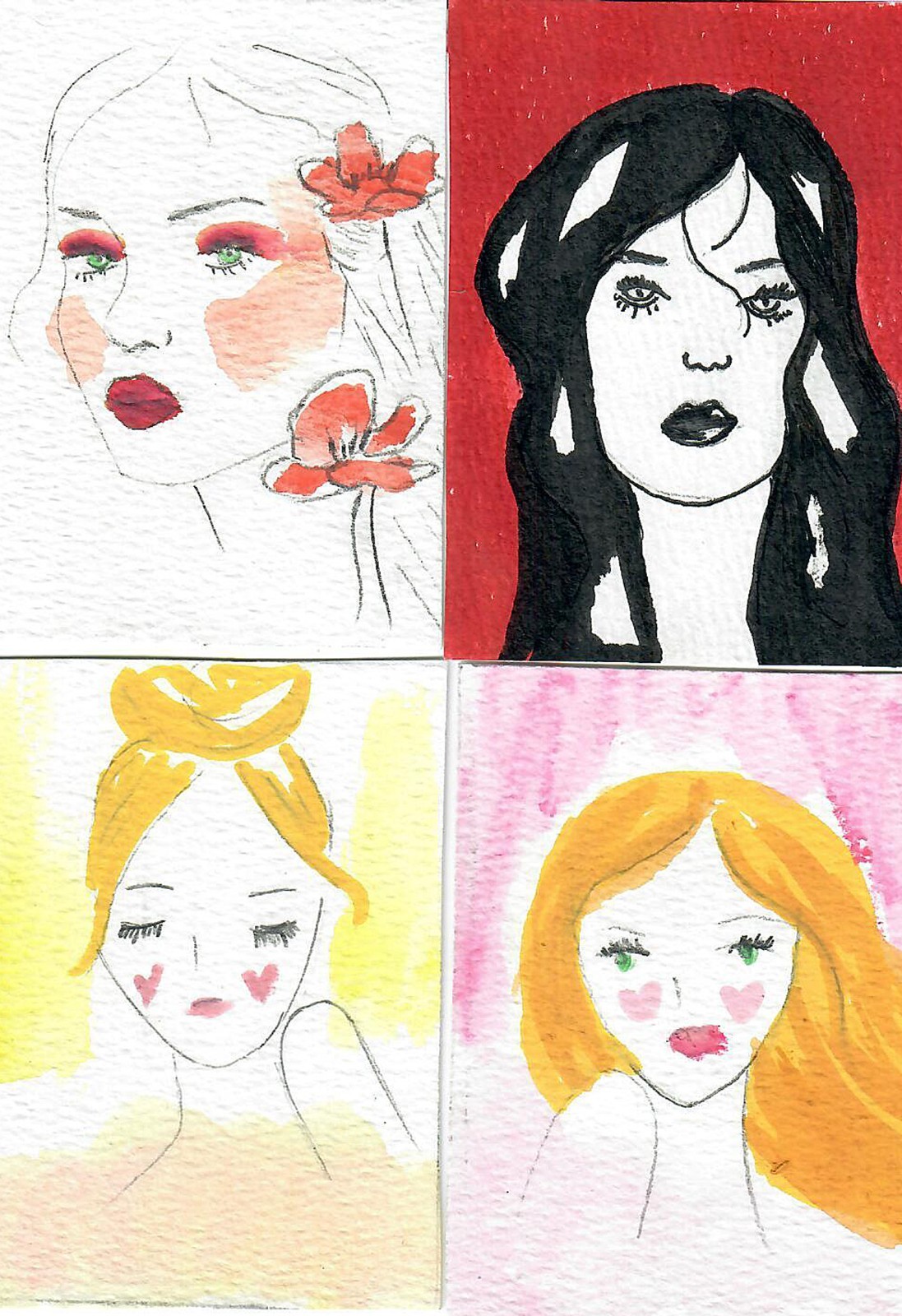 Aceo «FOUR WOMEN» Free Shipping