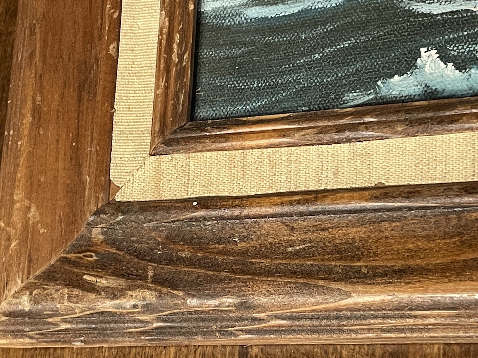 8″x10″ JACKSON Signed Sailing Ship Oil On Canvas on Board in 14.5″x12.5″ Frame