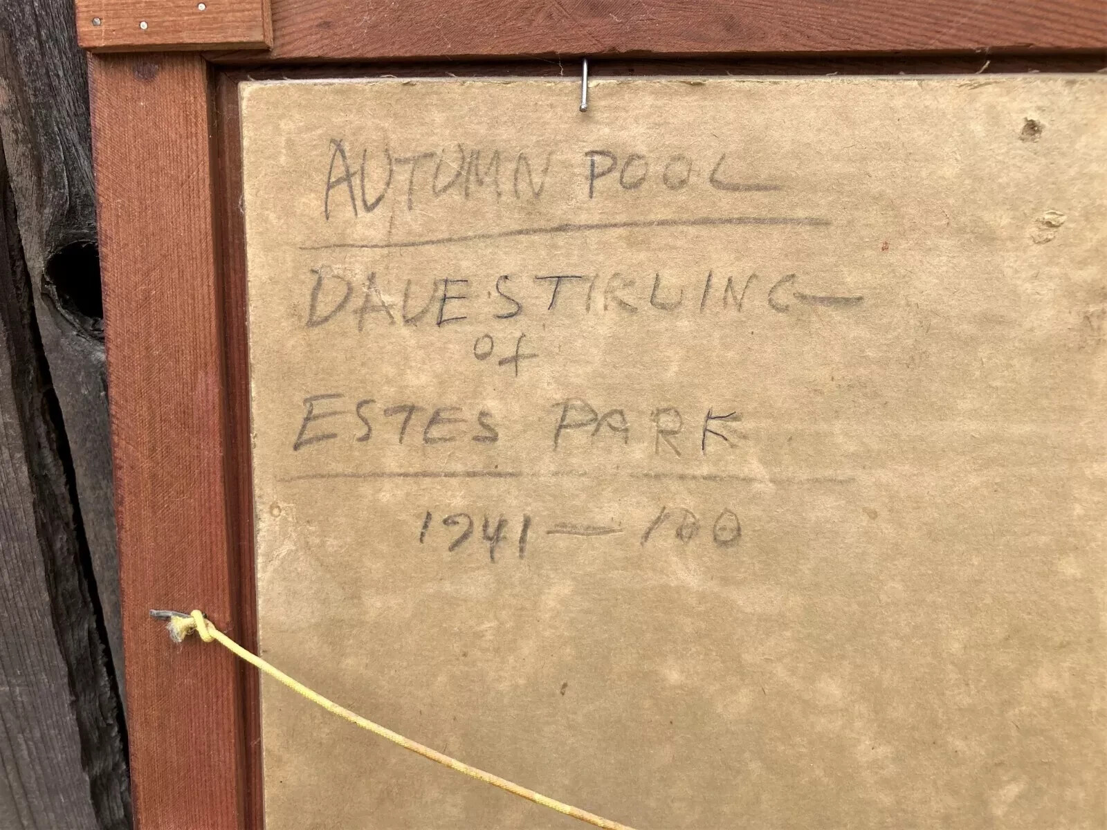 David Stirling 1941 «Autumn Pool» Signed Oil Painting Estes Park, Colorado