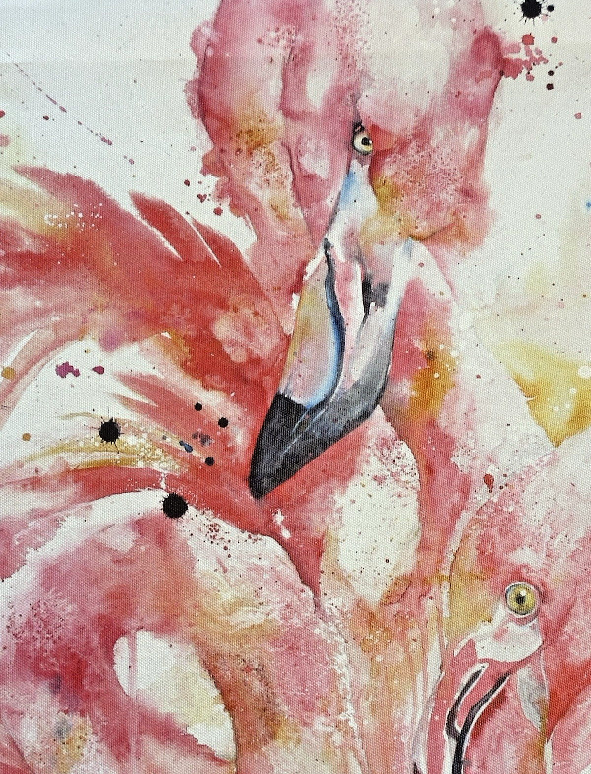 «PINK FLAMINGOS» Modern, Abstract PAINTING REPRO on CANVAS. Bold DOPAMINE DECOR
