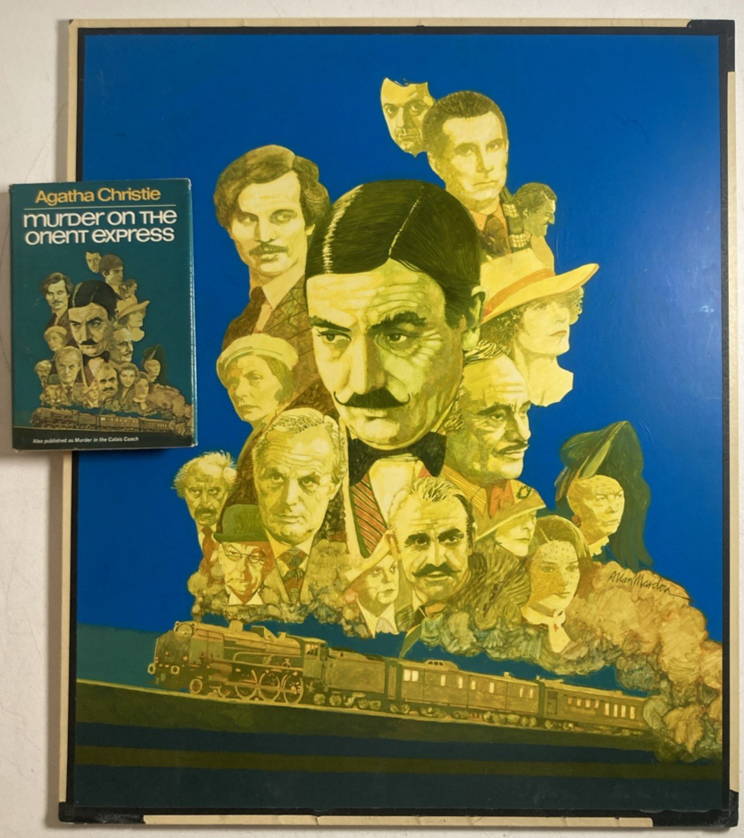 Vintage Original Oil Painting Agatha Christie Murder Orient Express 🔥🔥 Signed