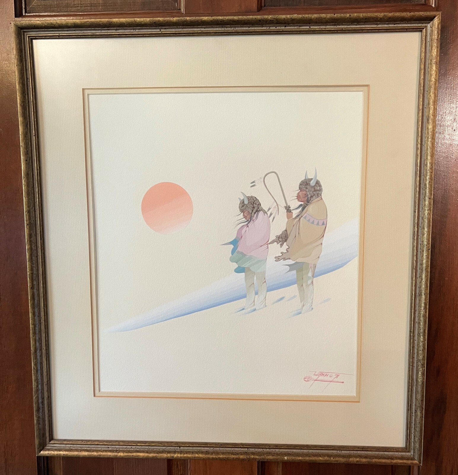 Original Painting by Native American Artist Donald Vann of A Winter Sun