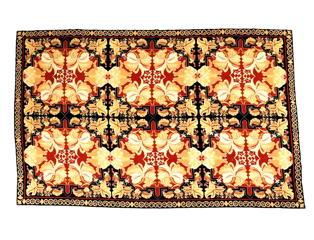 HUGE ART DECO NEEDLEPOINT TAPESTRY, circa 1930, 108 x 70.25 in.