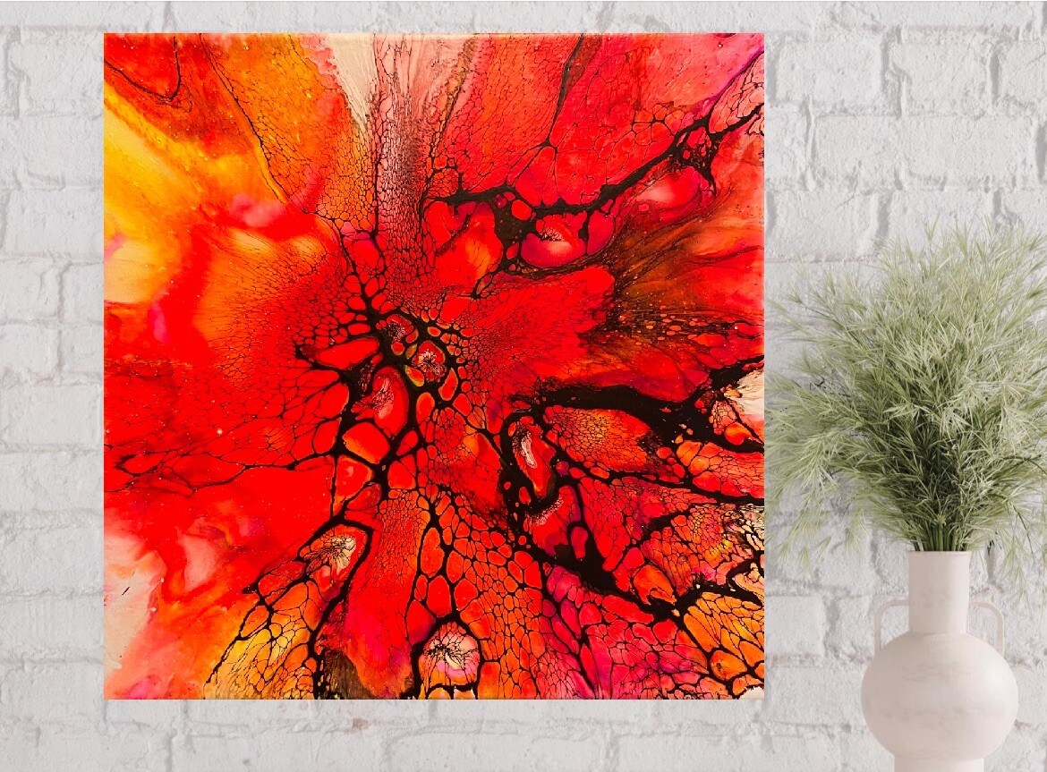 Acrylic Florescent Blacklight Painting/Fluid Acrylic/12 X 12