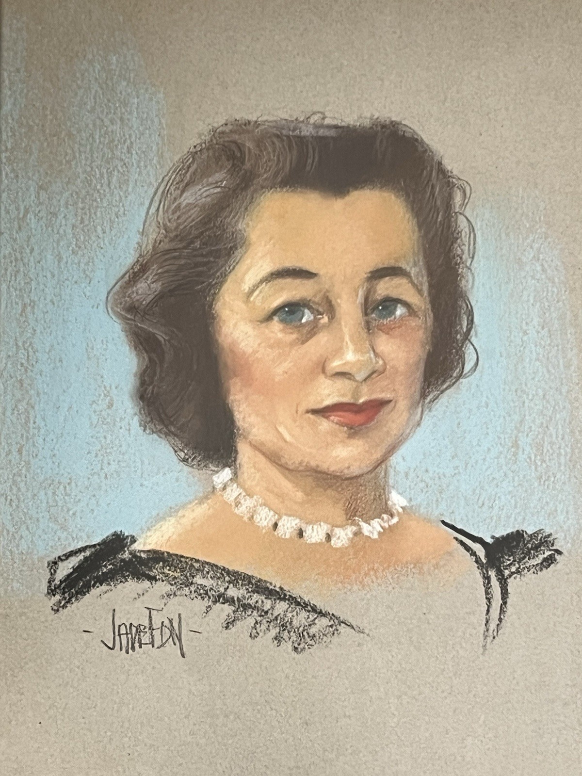 1950’s Jade Fon Woo Portrait Painting Listed California Chinese American Artist