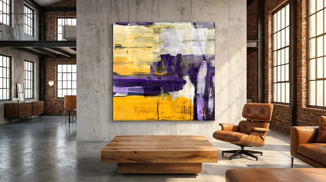 Abstract Expressionism Vintage 150x150cm Arcyl Glass Pop Art / XXL Pictures / Modern