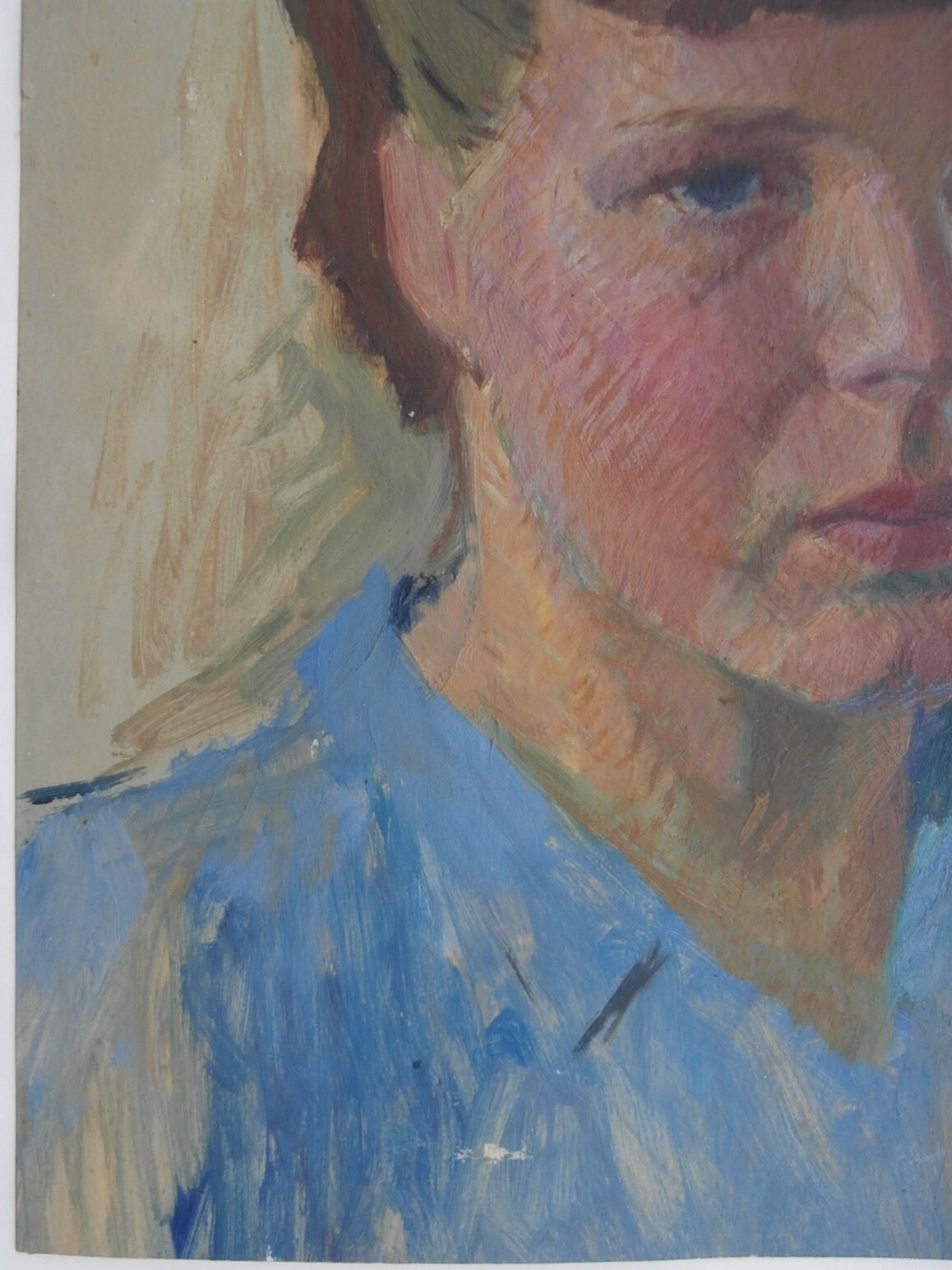 LISTED IMPRESSIONIST Artist CARL BJERRING 1947 Portrait Painting COUNTRY GIRL