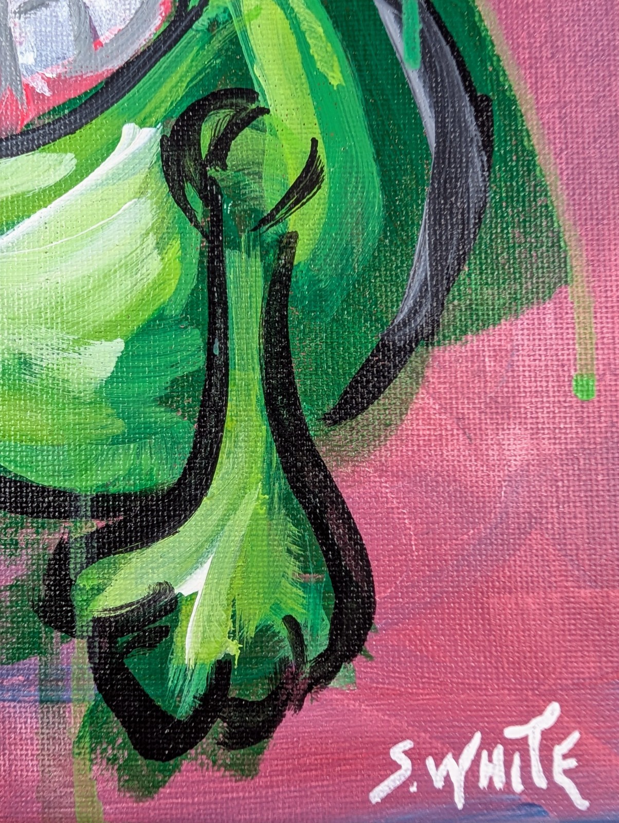 Slimer Ghostbusters Original Painting Canvas Pop Art Gestural Expressionism