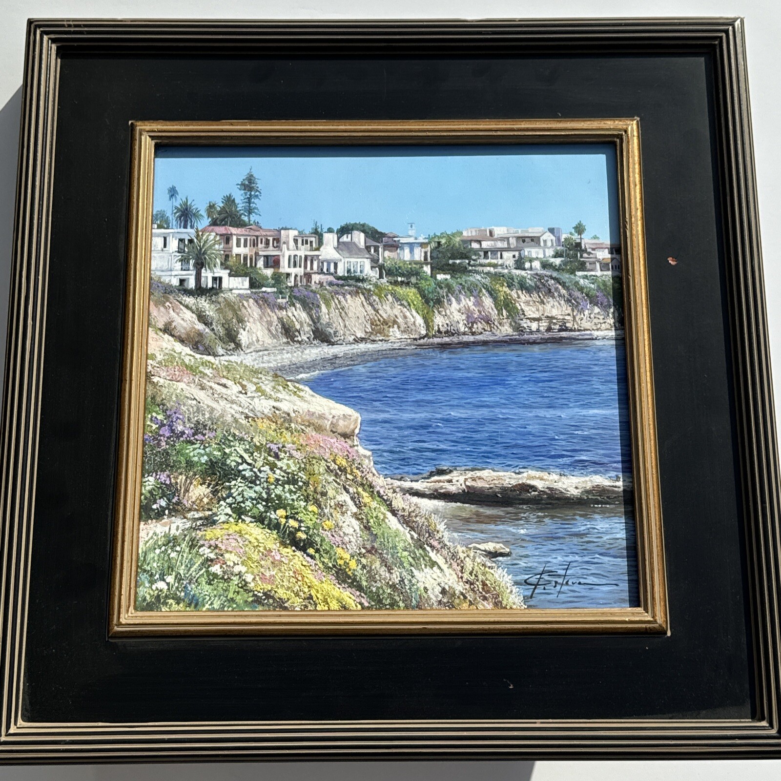PLEIN AIR PAINTING COASTAL BEACH CITY HOMES REALISTIC LISTED FAMOUS LANDSCAPE