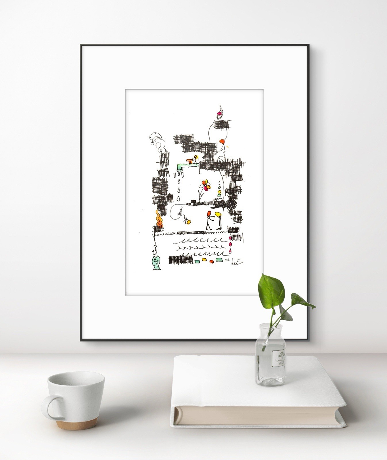 Original Abstract Expressionism 5×7 Paper Ink Handmade Signed Modern Fine Art 15