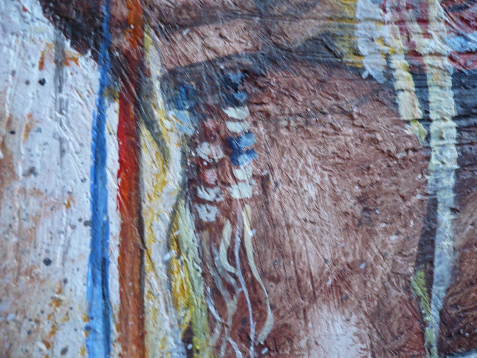 BAUGHMAN VINTAGE SIGNED OIL INDIAN CHIEF HEADDRESS WESTERN MODERN IMPRESSIONIST