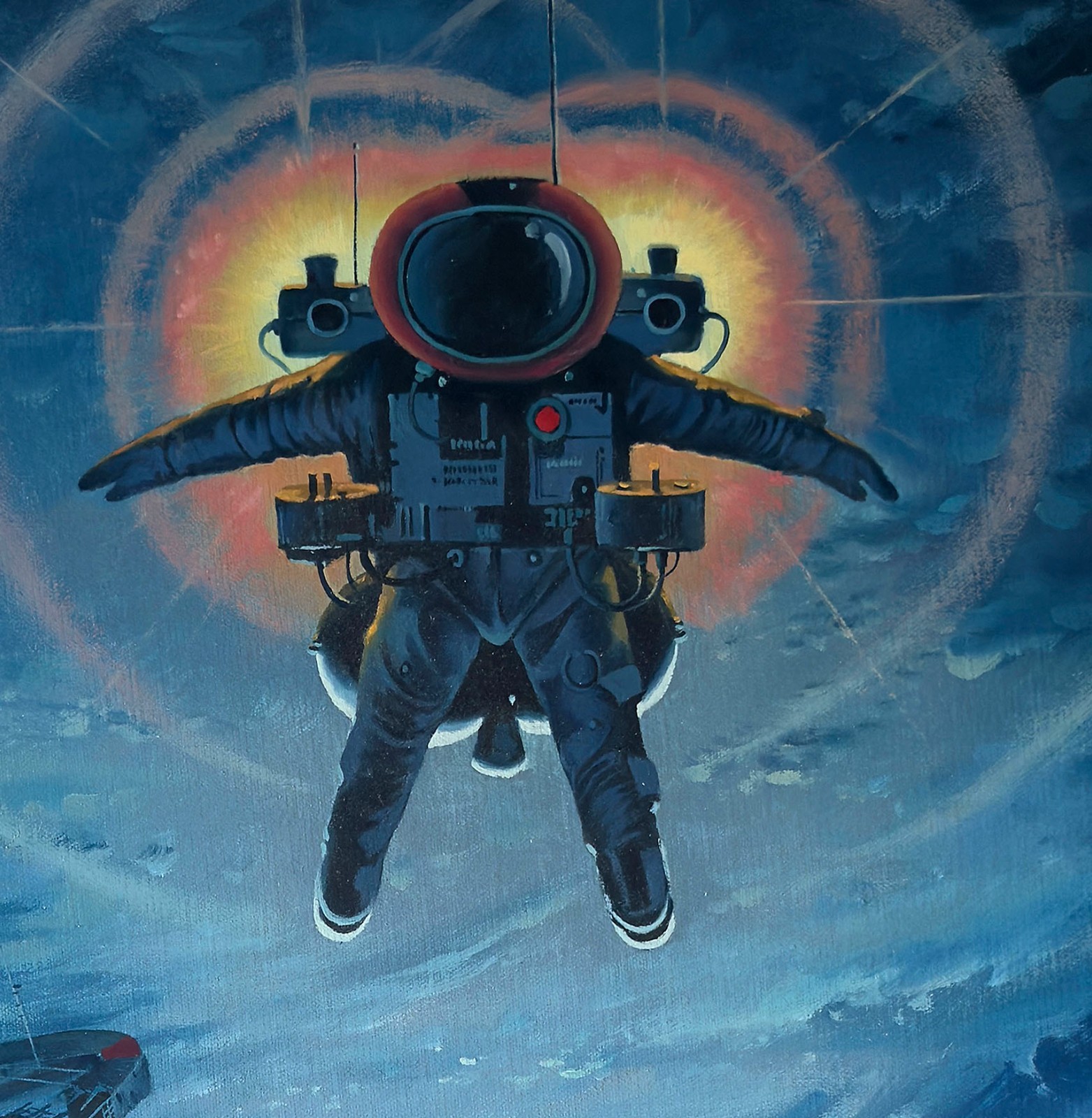 Apollo Inspired Astronaut in Space Sci-Fi Art – 20×24 inch oil on canvas