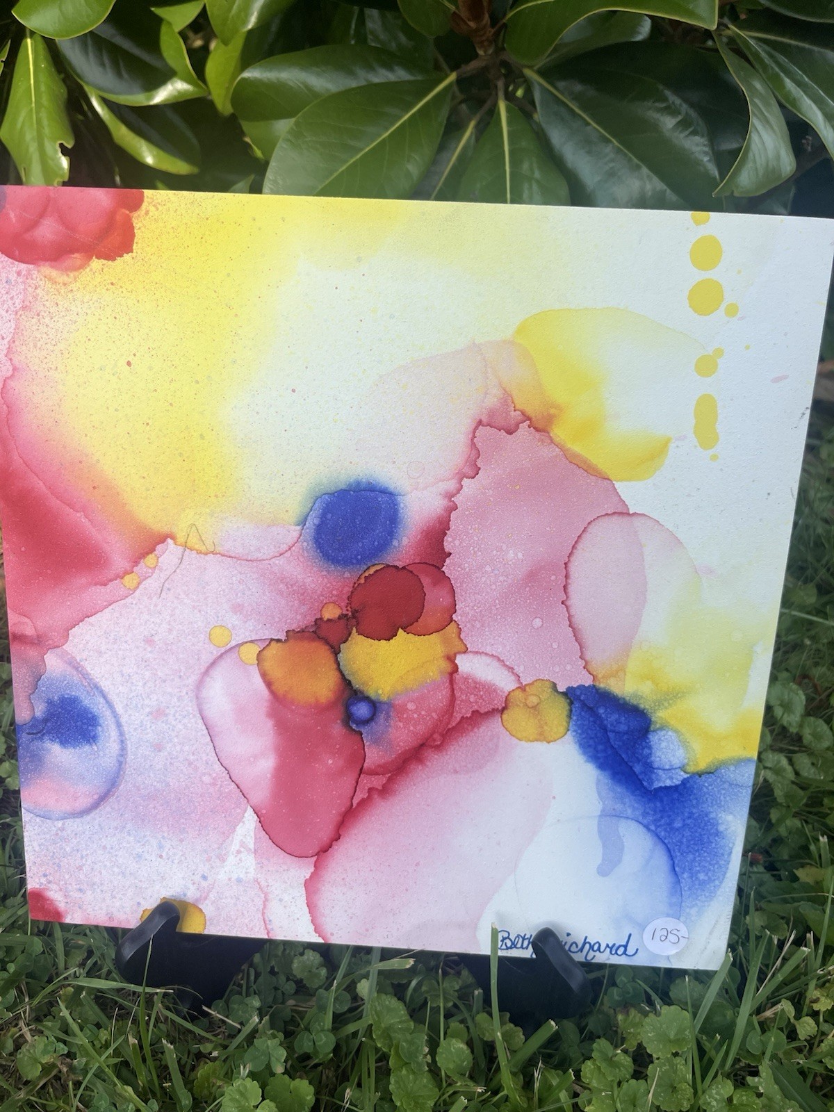 Made From Magic /Abstract Alcohol Ink Painting in primary colors