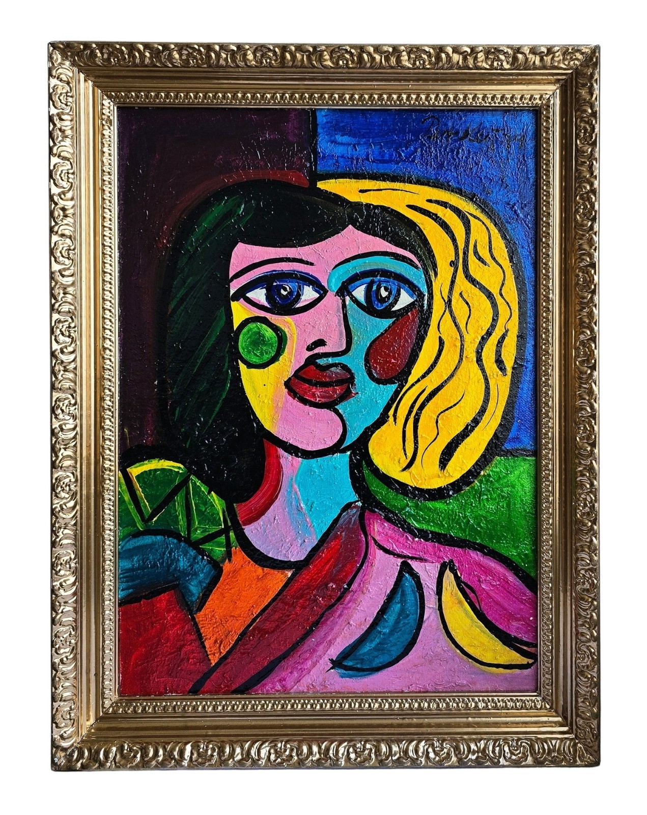 Peter Robert Keil Greta Garbo Painting 1979 Oil/Acrylic on Cardboard