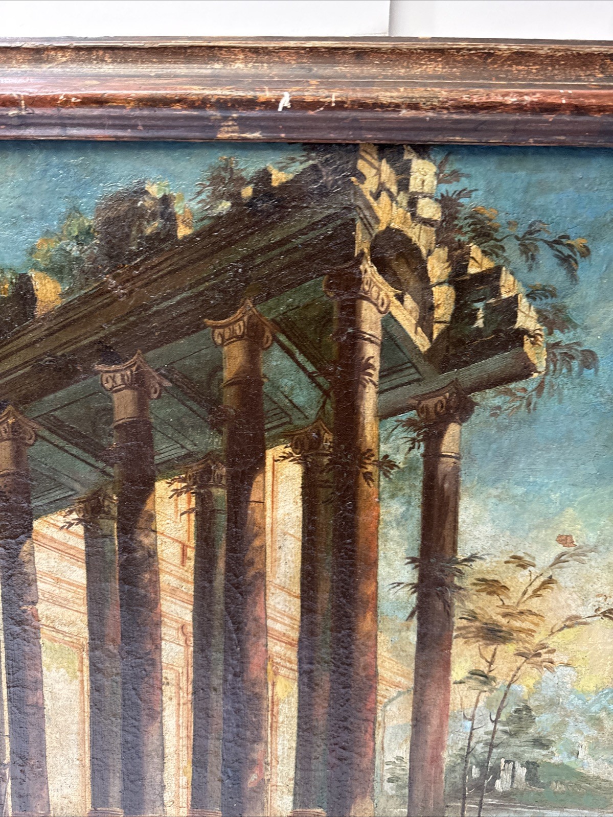 ANTIQUE OLD MASTER PAINTING 17TH TO 18TH CENTURY MYSTERY ARCHITECTURE LANDSCAPE