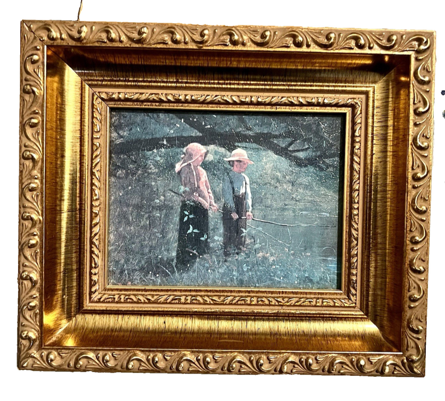 GARGOYLES STUDIO Framed Reproduction of Fishing by Winslow Homer 1879