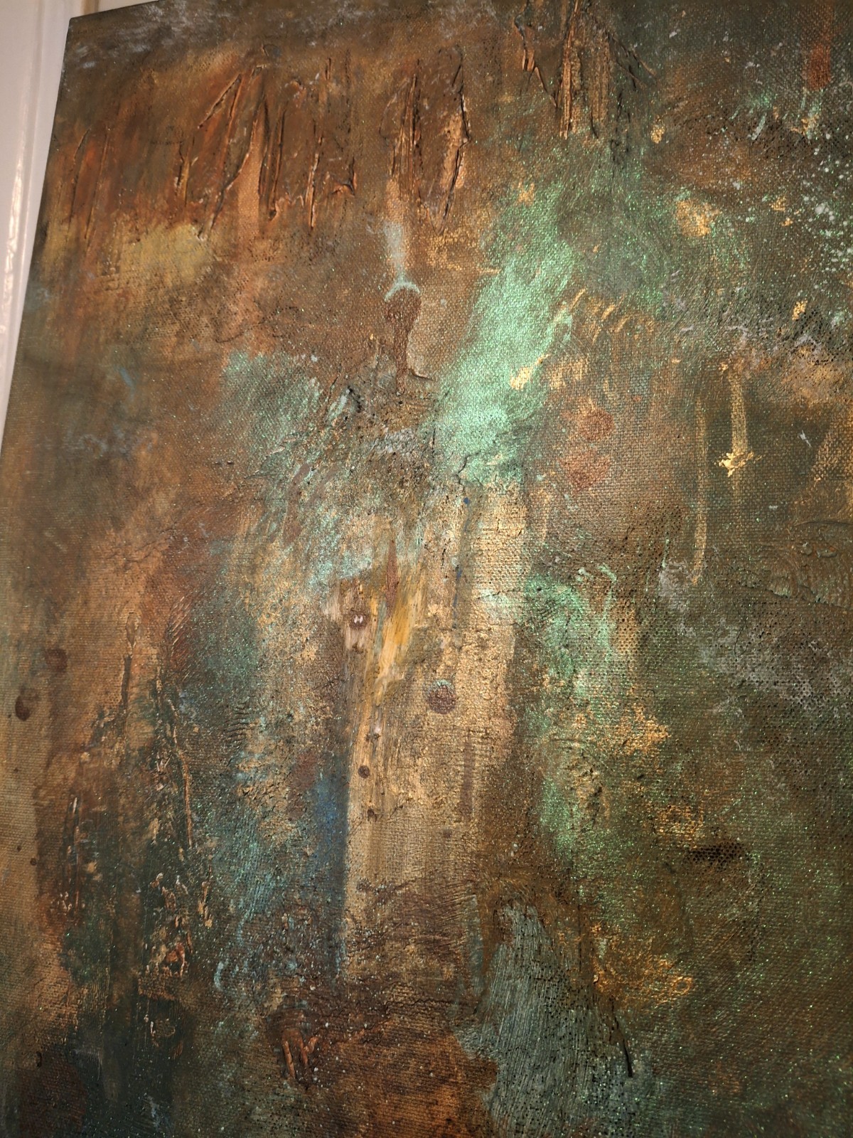 Abstract, Large, Painting, Original, Gold, Turquoise, PATINA