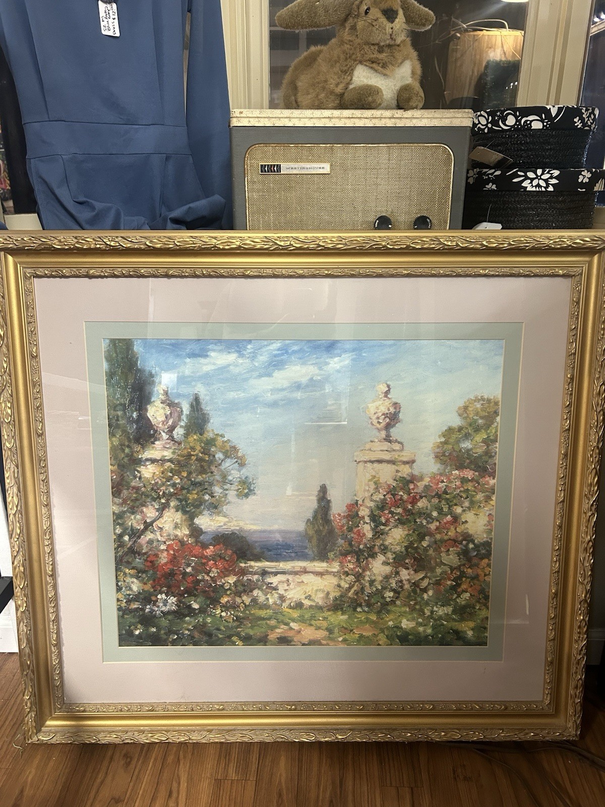 Beautiful Windsor Large Gold Frame Ocean Mediterranean Painting